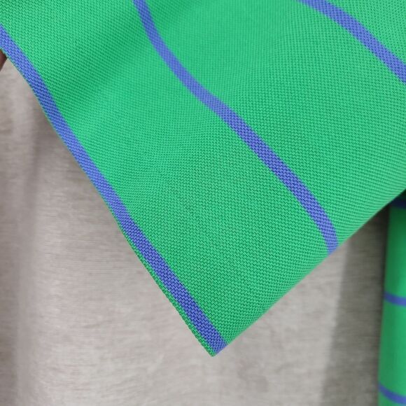 Polo Ralph Lauren Golf Green Blue Stripes Polo Shirt Short Sleeves Men's Large - Picture 4 of 10